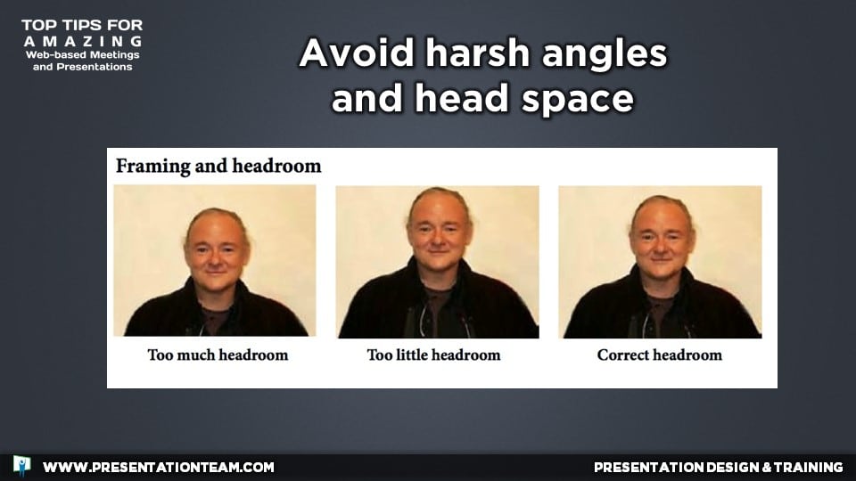 Avoid harsh angles and head space,