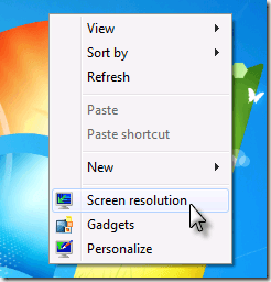 Select screen resolution