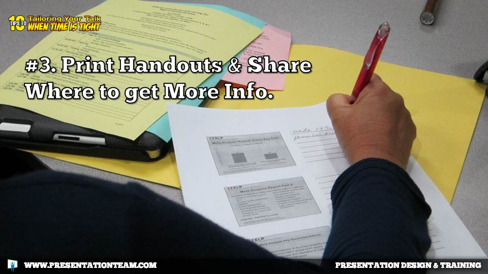 Print Handouts & Share Where to get More Info